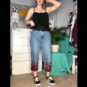 Black laced tank top